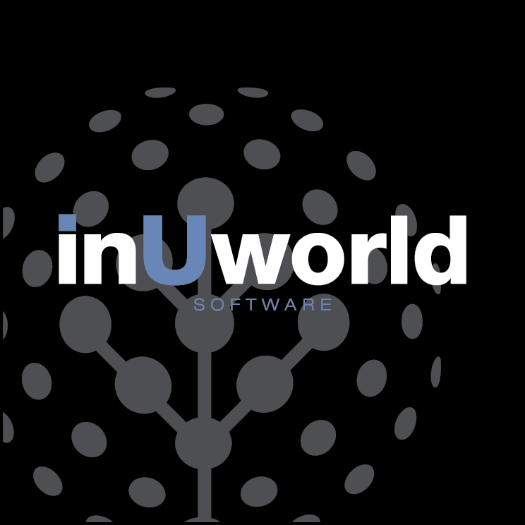 inUworld Software Logo mit Kugel und schwarzem Hintergrund von inUnum AG