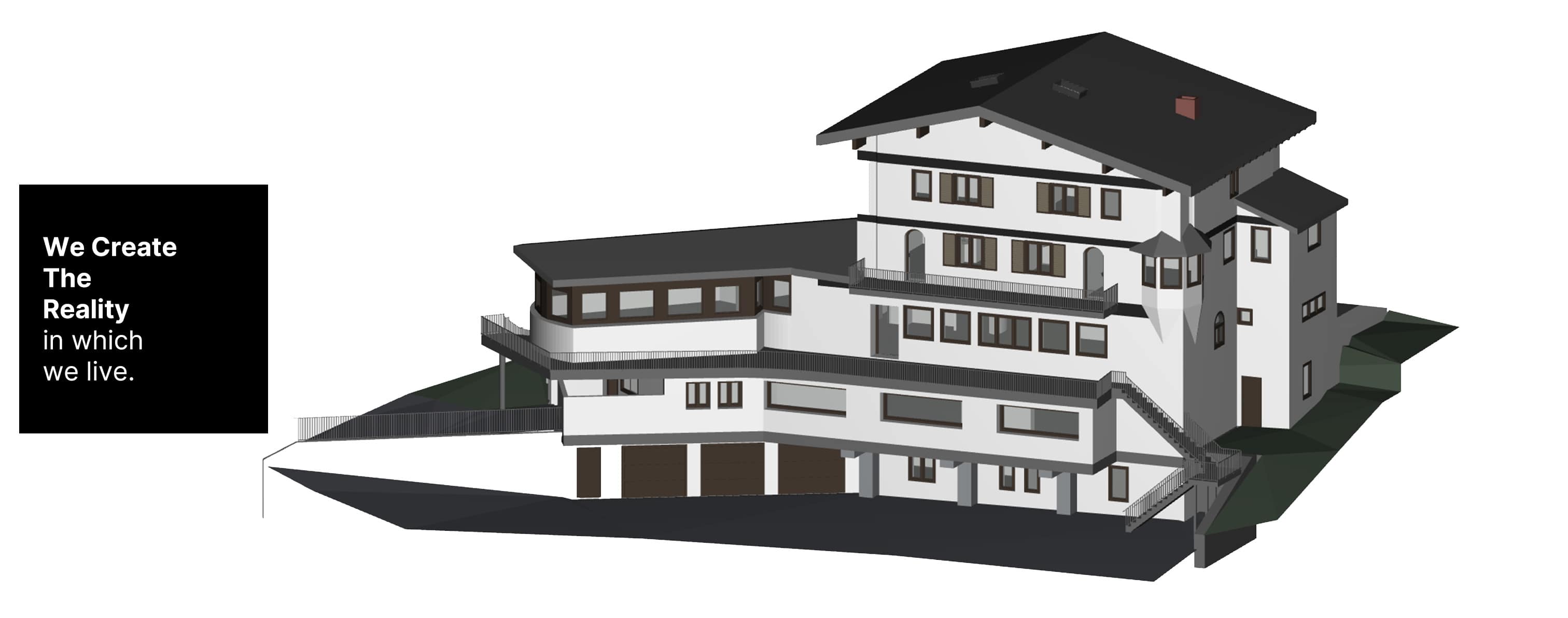 3d Modell, Digitaler Zwilling eines Gebäudes - inUnum AG